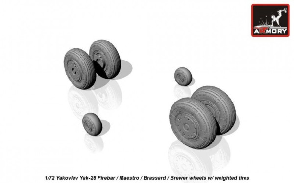 AR AW72047    1/72 Yak-28 wheels w/ weighted tires (thumb15589)